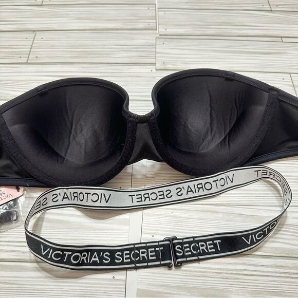 VICTORIA’S SECRET LOGO STRAP DISCONTINUED THE BEACH BANDEAU SWIMSUIT BIKINI TOP - Picture 5 of 8